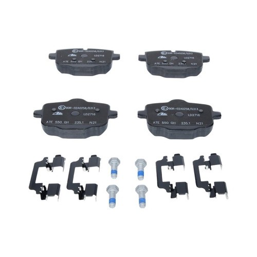 Set placute frana spate ATE Bmw Seria 5 (F10/F11; G30/G31 F90) Seria 6 (F12/F13/F06; G32) Seria 7 (G11 G12) Seria 8 (G14/G15/G16 F91/F92/F93) 2018- X
