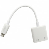 Adaptor XO-NB172A mufa lightning la Dual lightning (incarcare si conectare casti) alb, pentru Apple