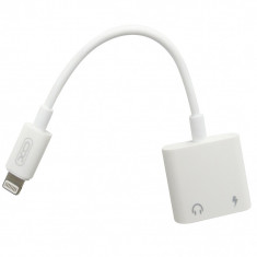 Adaptor XO-NB172A mufa lightning la Dual lightning (incarcare si conectare casti) alb, pentru Apple