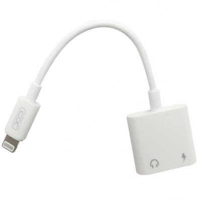 Adaptor XO-NB172A mufa lightning la Dual lightning (incarcare si conectare casti) alb, pentru Apple foto