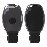 Husa cheie Smartkey compatibila Mercedes-Benz, 3 butoane, neagra, TPU+PC