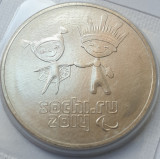 25 ruble 2013 Rusia, , 2014 Winter Paralympics, Sochi - Mascots, unc