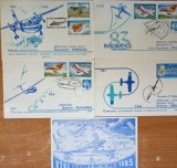 1983 ROMANIA lot de 4 plicuri speciale cu tematica Aviatie