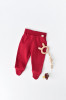 Pantaloni cu Botosei - Bumbac organic Rosu BabyCosy (Marime: 3-6 Luni)