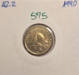 575 Guernsey 5 Pence - Elizabeth II 3rd portrait; small type 1990 KM#42.2