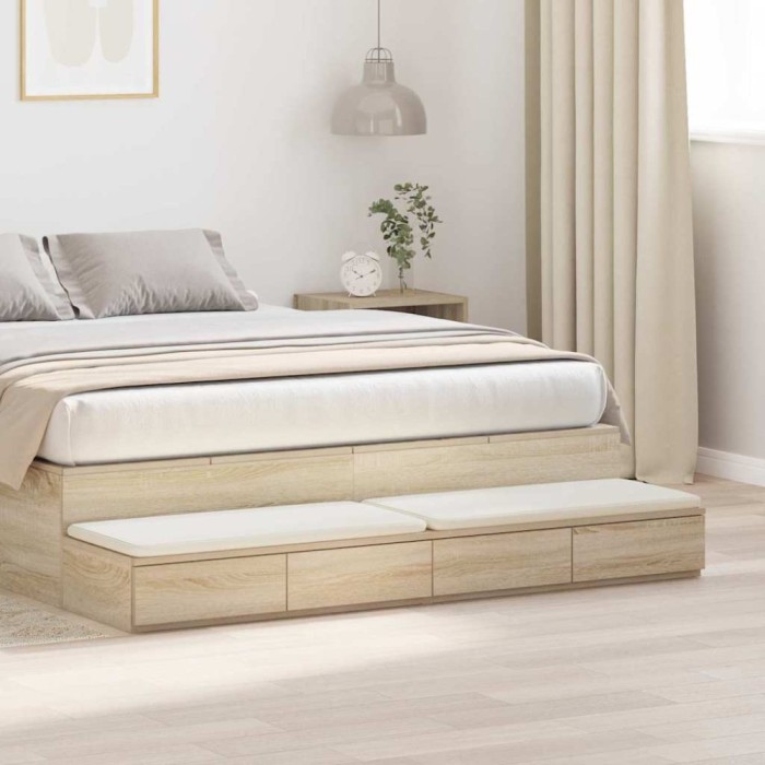 vidaXL Sertare pentru pat cu sertar Stejar sonoma 140 x 36.5 x 16.5 cm 866949