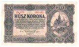 UNGARIA ROMANIA 20 HUSZ COROANE KRONE 1920 STARE FF BUNA