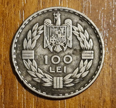 100 lei 1932, Carol II, Romania, monetaria Paris-rara foto