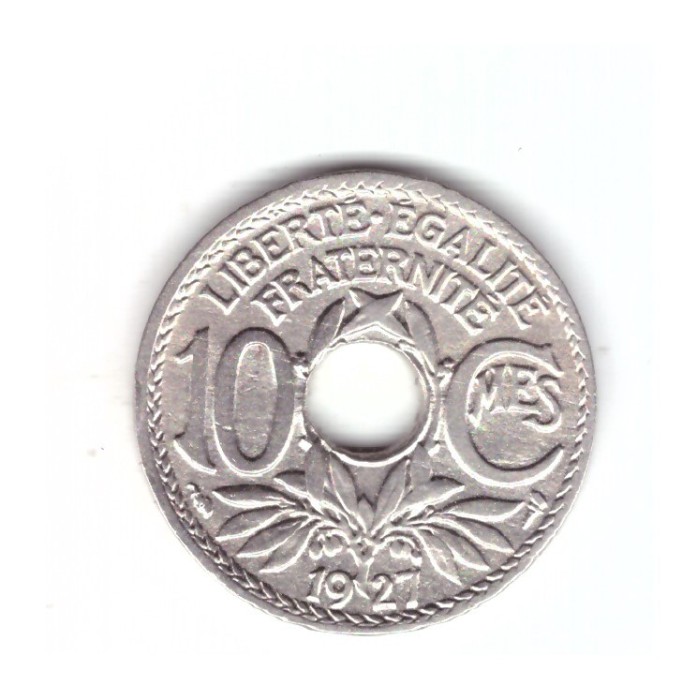 Moneda Franta 10 centimes 1927, stare foarte buna, curata