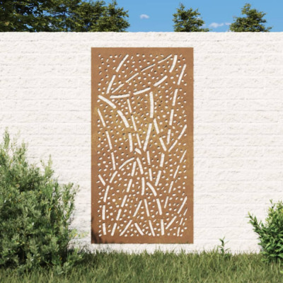 vidaXL Decor perete de grădină 105x55 cm design frunze oțel Corten foto