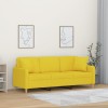 VidaXL Canapea cu 3 locuri cu pernuțe, galben deschis, 180 cm, textil 3200922