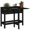 VidaXL Jardinieră de grădină cu blat pliabil negru lemn masiv pin 825125