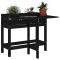 vidaXL Jardinieră de grădină cu blat pliabil negru lemn masiv pin 825125
