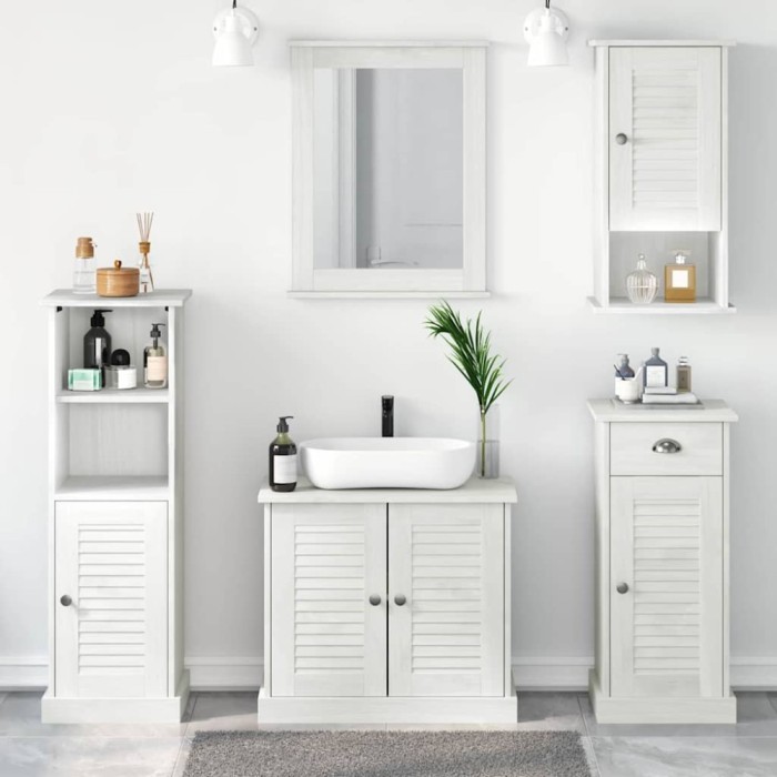 vidaXL Set de mobilier pentru baie cu sertar VIGO 5 pcs alb antichizat 3328548