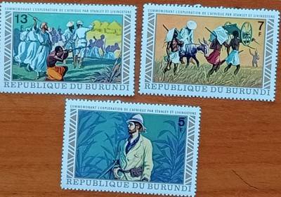 BURUNDI-&amp;#039;&amp;#039;OMAGIU Explorator -LIVINGSTON&amp;#039;&amp;#039;-SERIE 3V-MNH LUX-NESTAMPIL.-VEZI SCAN foto