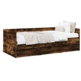 Cumpara ieftin Pat de zi cu sertare fara saltea, stejar fumuriu, 90x200 cm