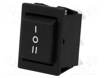 Rocker Switch BULGIN DP3T 16A/250VAC 20A/28VDC Negru foto