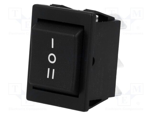 Rocker Switch BULGIN DP3T 16A/250VAC 20A/28VDC Negru