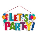 Decorațiune Suspendabilă Let&Ccedil;&Ouml;s Party, Lemn, Multicolor, 38x20cm, Oem