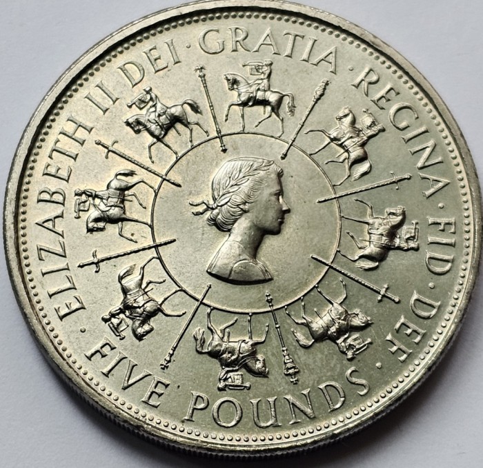 5 pounds 1993 Marea Britanie, 40th Coronation Jubilee, km#965