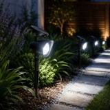 Cumpara ieftin Lampa solara Erste Ferry 140x90x298mm 30cm LED 6400K Lumina Rece, Iluminat Exterior Modern cu Senzor Automat pentru Gradina, Curte si Alei