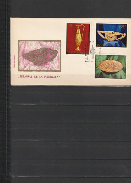 RO - FDC - TEZAURUL DE LA PIETROASA ( LP 830 ) 1973 ( 1 DIN 2 )