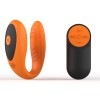 Vibrator Uranus, 7 Moduri Vibratii, 4 Intensitati, Silicon, USB, Remote Control, Portocaliu/Negru, Guilty Toys, Cosmic Love