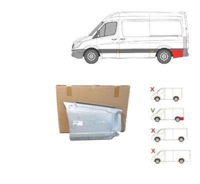 Set reparatie aripa spate VW CRAFTER (2E), 2005-2017; MERCEDES SPRINTER, 07.2006-2018, partea stanga, otel galvanizat; fara locas ornament, in spatel foto