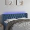 vidaXL Tăblie de pat cu LED, albastru &icirc;nchis, 163x16x78/88 cm, catifea 3123630
