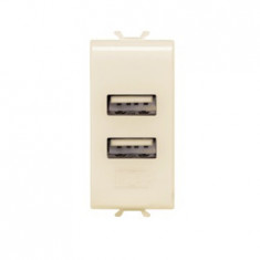 DOUBLE USB POWER SUPPLY - 100-240V ac 50/60Hz - IVORY - CProiector HORUS