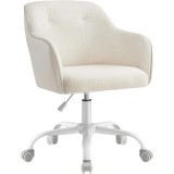 SONGMICS Scaun birou rotativ, reglabil pe inaltime, material sherpa si PU, cadru otel, 64x64x83-93 cm, bej Household NewTrend