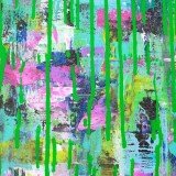 Rain me green - pictură abstractă contemporană