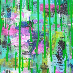 Rain me green - pictură abstractă contemporană