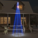 vidaXL Brad de Crăciun pe catarg, 732 LED-uri, albastru, 500 cm