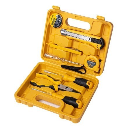 Set multifunctional, 8 piese, pentru uz casnic, cutie de depozitare inclusa, galben