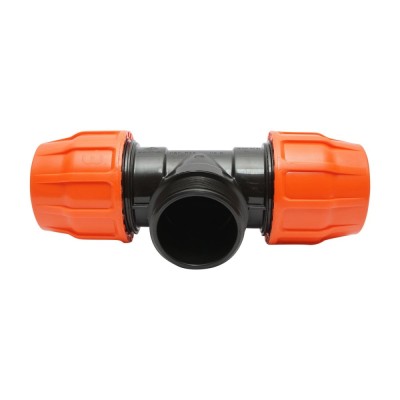 Teu egal compresiune Layflat cu filet exterior D3x3x3 toll PN6 pentru sisteme irigatii foto