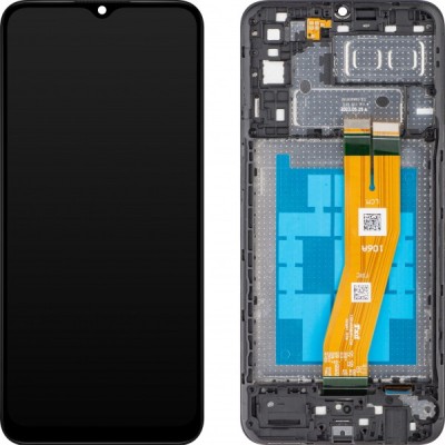 Display cu Touchscreen MP compatibil cu Samsung Galaxy A04e A042, cu Rama, Negru foto