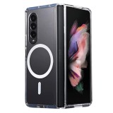 Husa magsafe htpmag compatibila cu samsung galaxy z fold 3, atasare magnetica, clear case, transparent