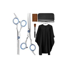 Set ustensile coafura, 7 piese, husa transport inclusa, argintiu/negru foto