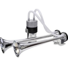 Goarna dubla cu compresor la 12 V claxon train horn foto