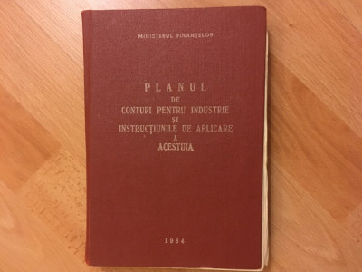 Planul de conturi pentru industrie/carte contabilitate/1984 foto