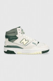 New Balance sneakers din piele &icirc;ntoarsă BB650RVG culoarea alb