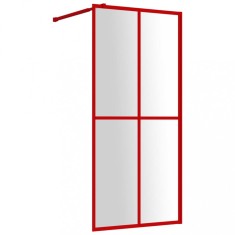 Paravan dus walk-in, rosu, 100x195 cm, sticla ESG transparenta