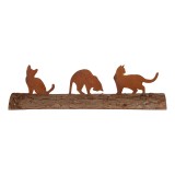 Cumpara ieftin Decoratiune Pisicute lemn metal maro 32x5x7 cm