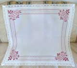 Fata de masa Vintage din bumbac cu broderie manuala in cruciulite