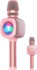 Microfon OneOdio, wireless, conectare prin Bluetooth 5.2, sensibilitate -52 dB, acumulator 1800 mAh, karaoke | Iluminare | 4 moduri voce, roz, "Bopmen
