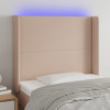 VidaXL Tăblie de pat cu LED, cappuccino, 103x16x118/128 cm, piele eco