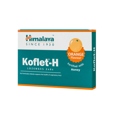 Koflet-H - 12 tablete de supt pentru respiratie usoara cu aroma de lamaie Himalaya foto