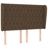 Cumpara ieftin Tablie de pat cu aripioare maro inchis 147x23x118/128 cm textil