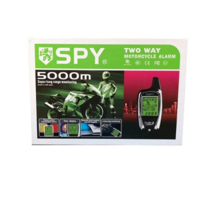 Alarma motocicleta, scuter, atv, functie pornire motor, senzor perimetru, senzor soc, actionare de la 5000 m, pager, 2 telecomenzi cu display foto